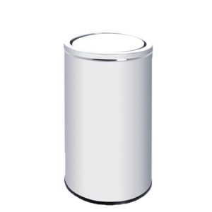 BOTE DE BASURA CILÍNDRICO INOXIDABLE TAPA BASCULANTE 25 LTS