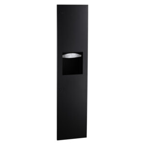 B-3803.MBLK   Dispensador de toallas de papel empotrado y receptáculo para desechos, negro mate, capacidad de 6.3 galones