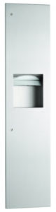 B-38034   Dispensador de toallas de papel empotrado y receptáculo para desechos, acabado satinado, capacidad de 3.8 galones