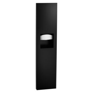 B-38032.MBLK   Dispensador de toallas de papel semiempotrado y contenedor de residuos, negro mate, capacidad de 6.3 galones